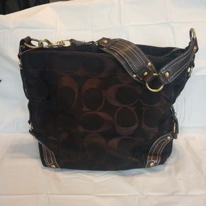 Brown Coach hobo bag